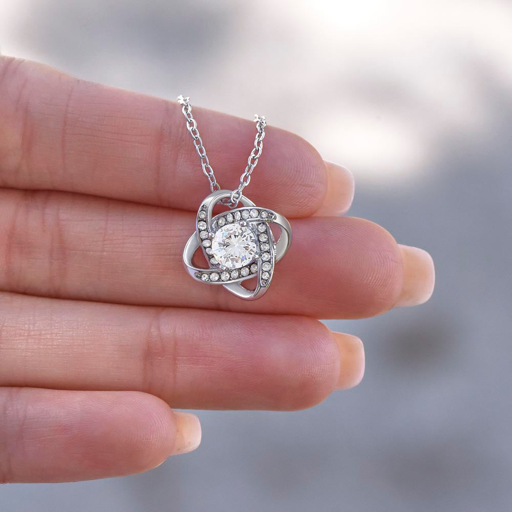 Mother Love Knot Necklace | CZ Crystal Gift | Eternal Bond Jewelry
