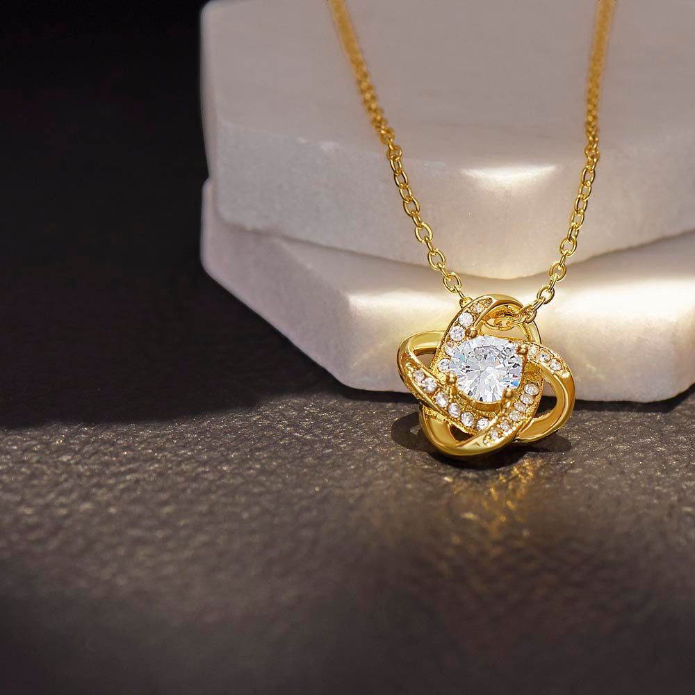 Mother Love Knot Necklace | CZ Crystal Gift | Eternal Bond Jewelry