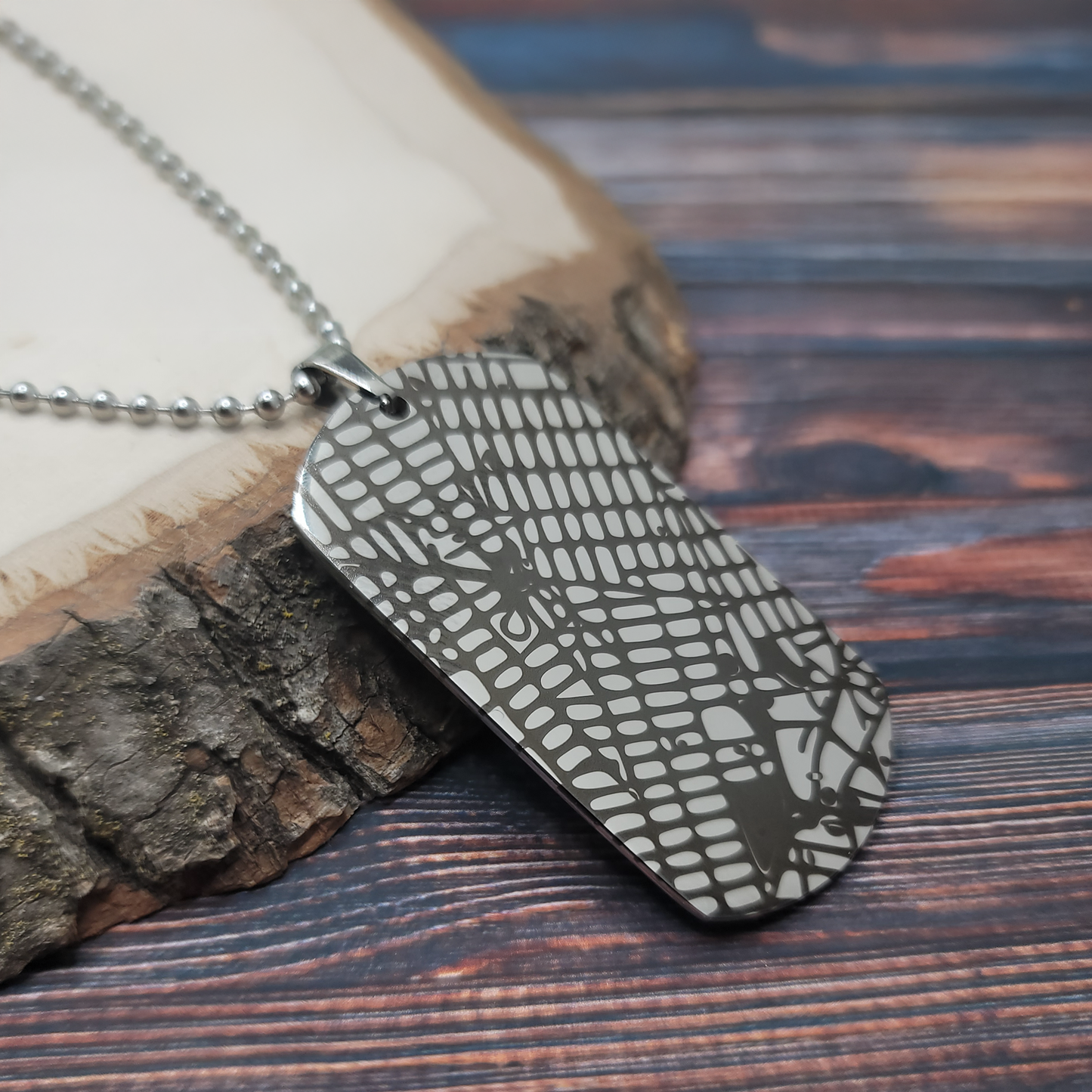 Custom Engraved Map Dog Tag Necklace