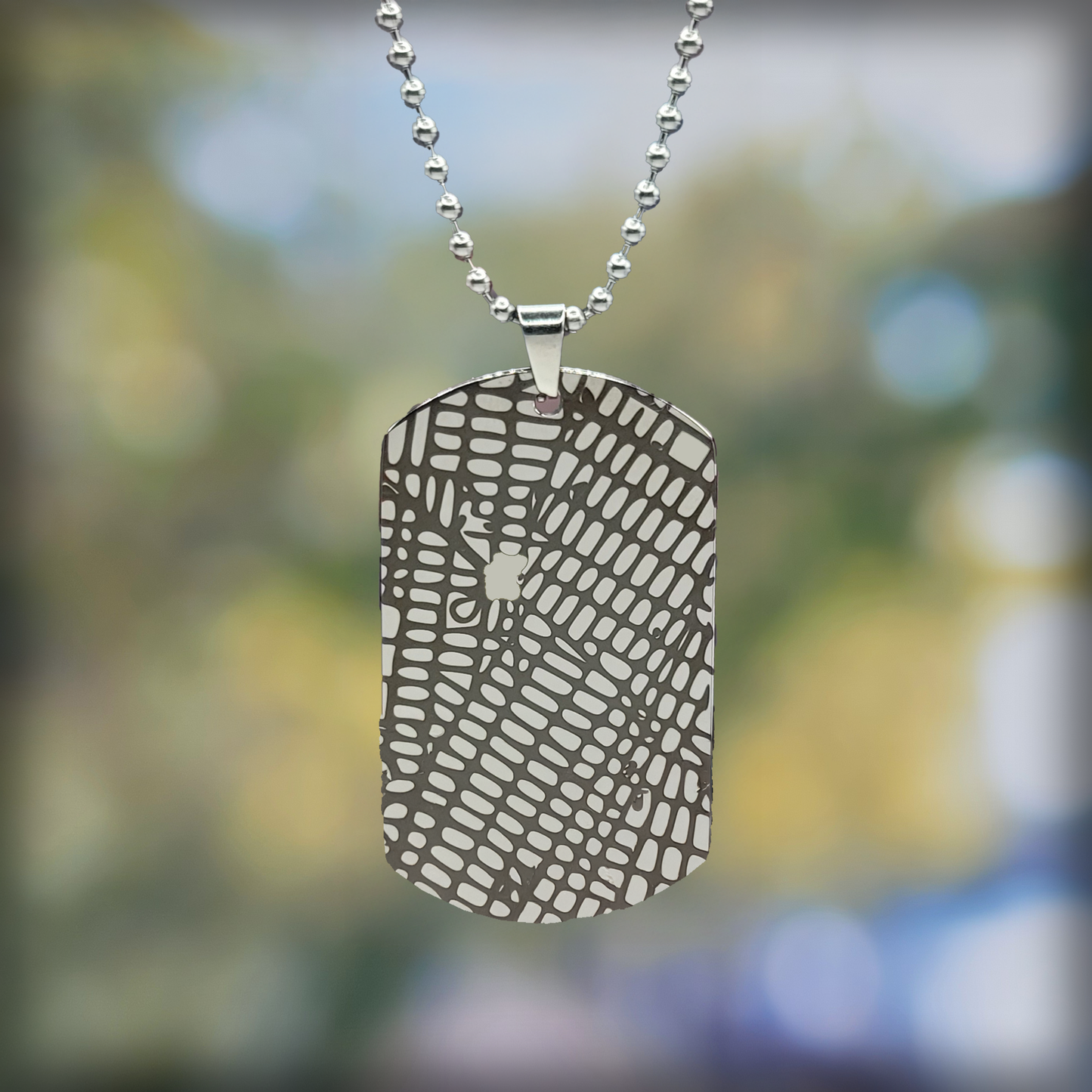 Custom Engraved Map Dog Tag Necklace