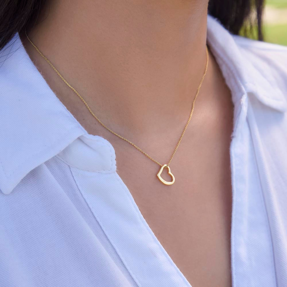 Delicate Heart Necklace for Wife | 18K Gold Love Gift | Romantic Anniversary
