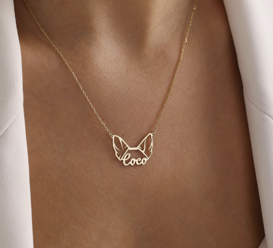 Custom Dog Ear Necklace – A Personalized Tribute to Your Loyal Companion