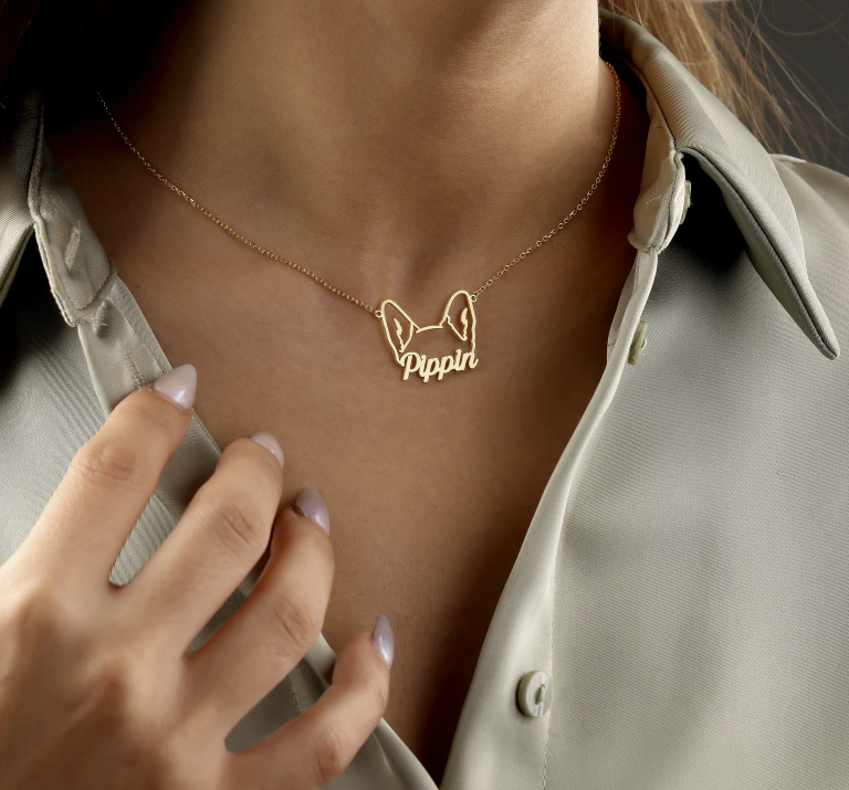Custom Dog Ear Necklace – A Personalized Tribute to Your Loyal Companion