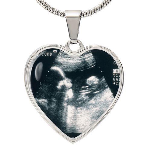 My First Mother's Day Sonogram Heart necklace