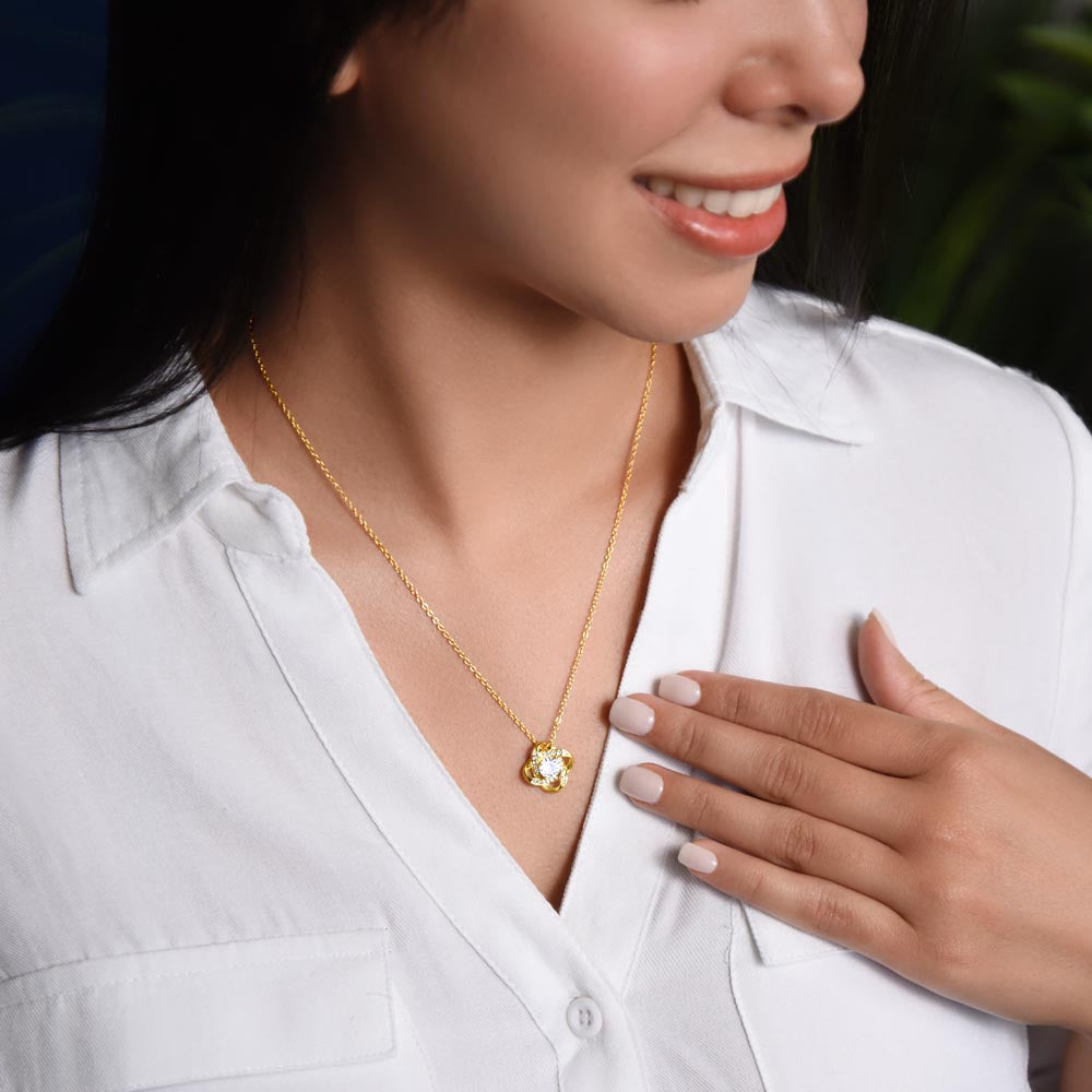 Mother Love Knot Necklace | CZ Crystal Gift | Eternal Bond Jewelry