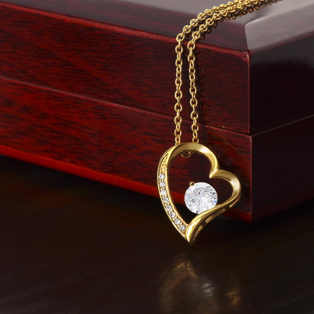 Forever Love Heart Necklace | CZ Crystal Daughter Gift | Cherished Jewelry