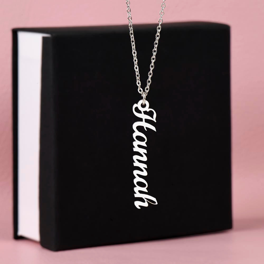 Best Daughter Vertical Name Necklace | Custom Love Gift | Precious Memory USA