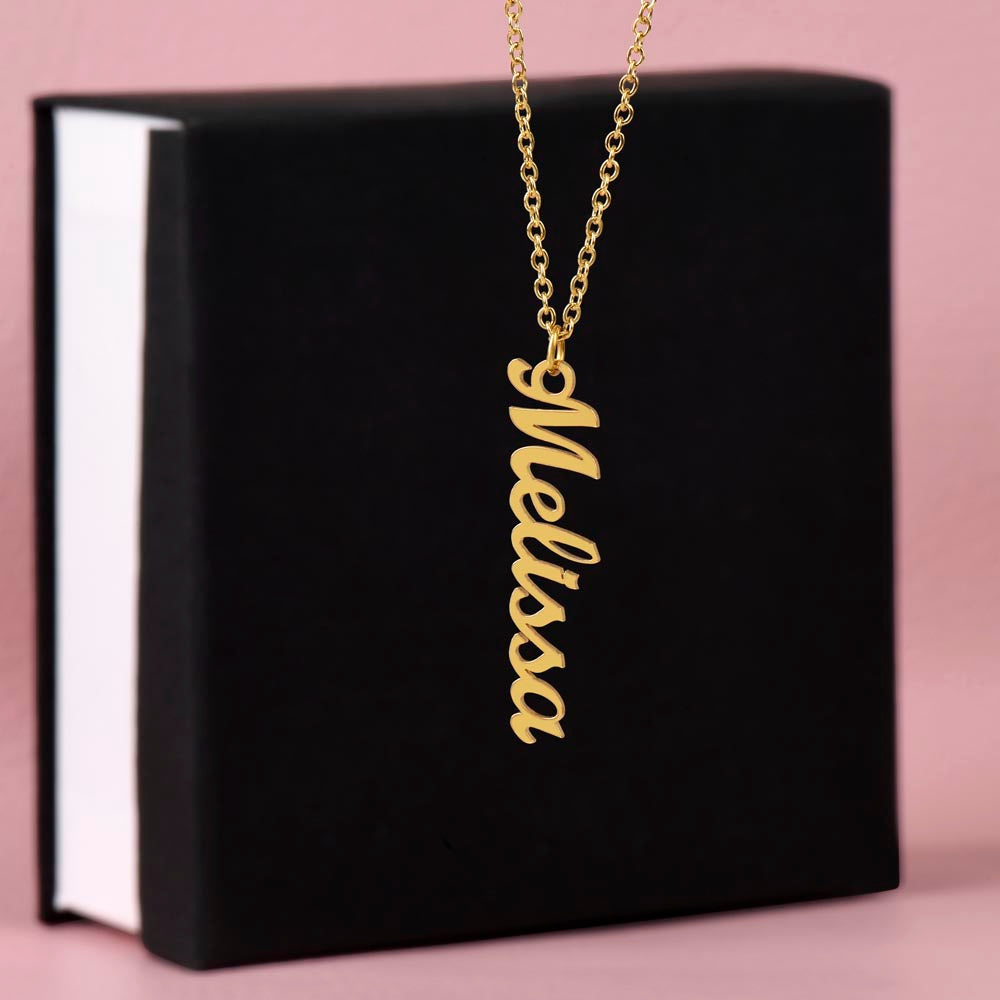 Best Daughter Vertical Name Necklace | Custom Love Gift | Precious Memory USA
