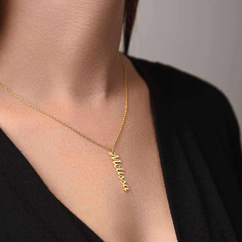 Best Daughter Vertical Name Necklace | Custom Love Gift | Precious Memory USA