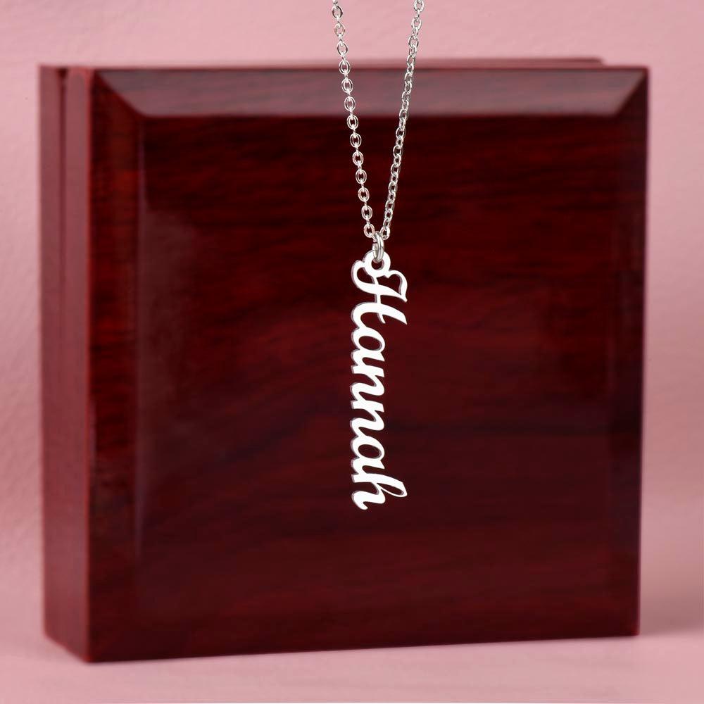 Best Daughter Vertical Name Necklace | Custom Love Gift | Precious Memory USA