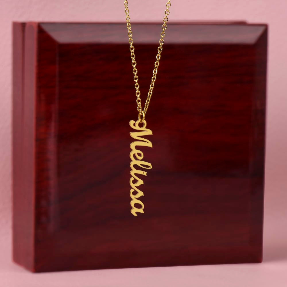 Best Daughter Vertical Name Necklace | Custom Love Gift | Precious Memory USA