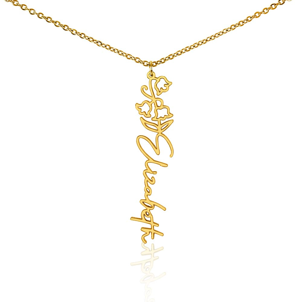 Custom Flower Name Necklace | Personalized Love Gift | Made in USA Jewelry