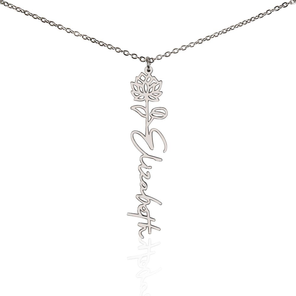 Custom Flower Name Necklace | Personalized Love Gift | Made in USA Jewelry