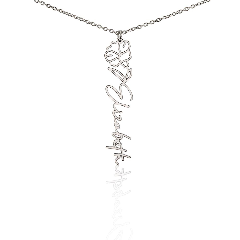 Custom Flower Name Necklace | Personalized Love Gift | Made in USA Jewelry