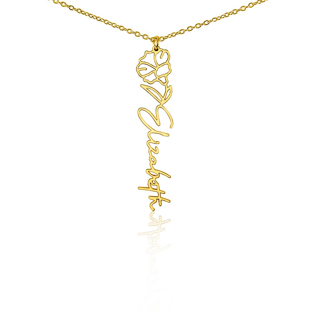 Custom Flower Name Necklace | Personalized Love Gift | Made in USA Jewelry