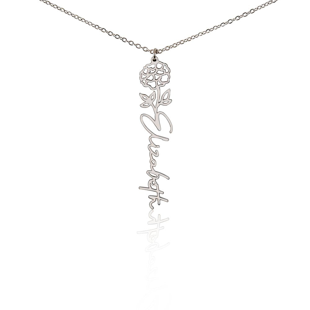 Custom Flower Name Necklace | Personalized Love Gift | Made in USA Jewelry