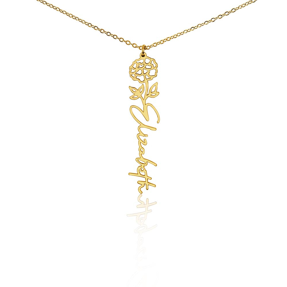 Custom Flower Name Necklace | Personalized Love Gift | Made in USA Jewelry
