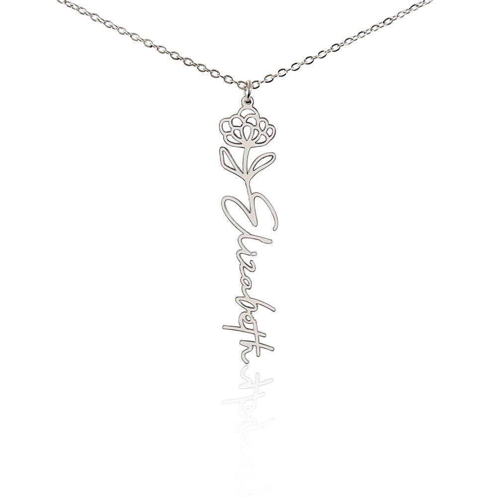 Custom Flower Name Necklace | Personalized Love Gift | Made in USA Jewelry