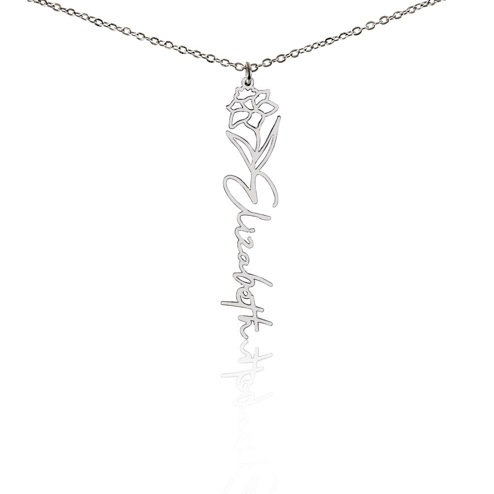 Custom Flower Name Necklace | Personalized Love Gift | Made in USA Jewelry