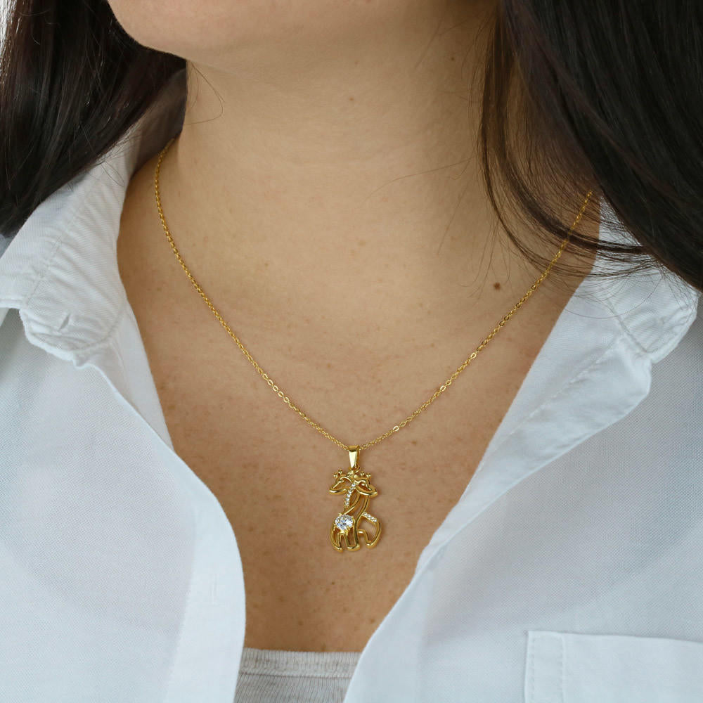 Mother Daughter Giraffe Necklace | Family Bond Gift | Growing Love Jewelry