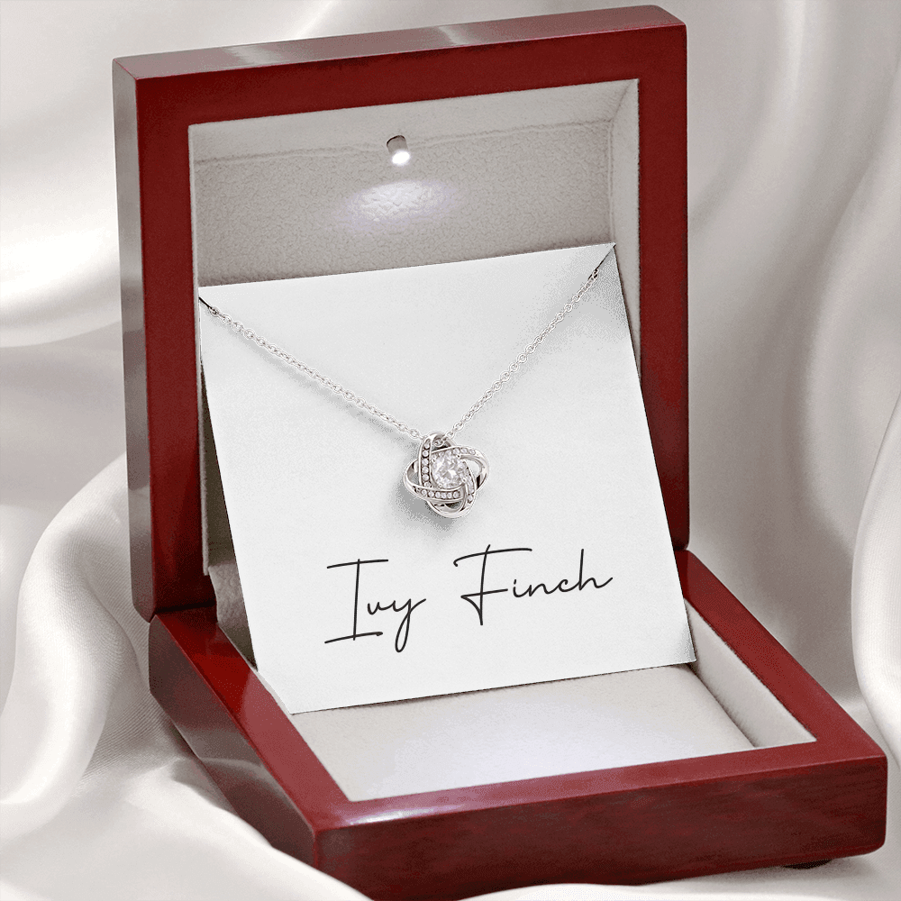 Mother Love Knot Necklace | CZ Crystal Gift | Eternal Bond Jewelry