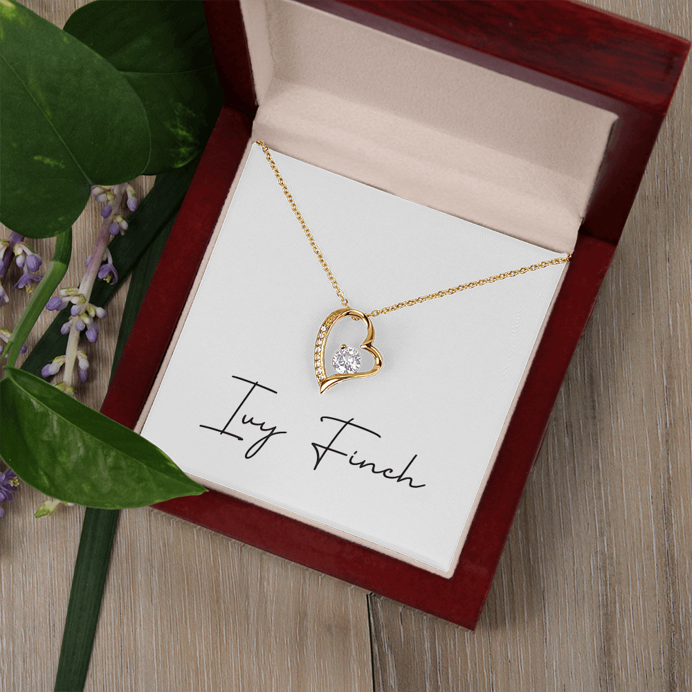 Forever Love Heart Necklace | CZ Crystal Granddaughter Gift | Meaningful Jewelry