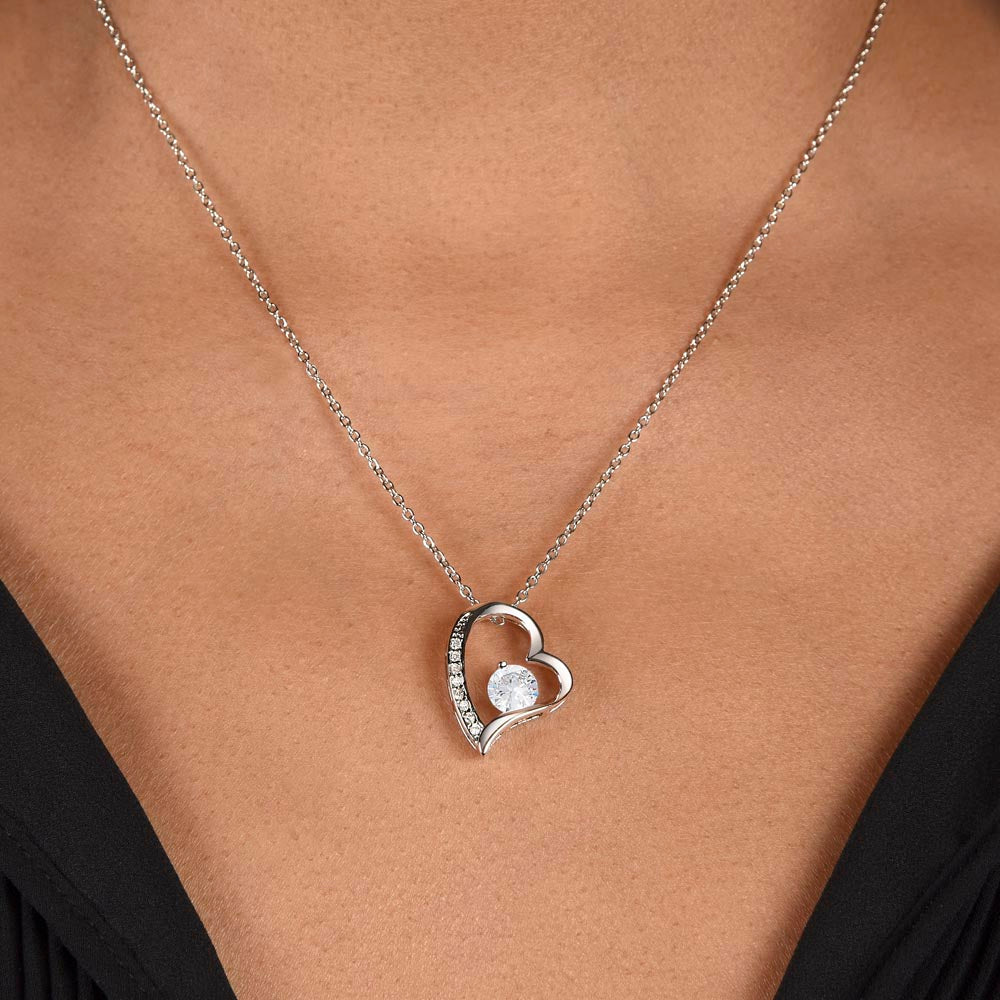 Forever Love Heart Necklace | CZ Crystal Mom Gift | Timeless Jewelry