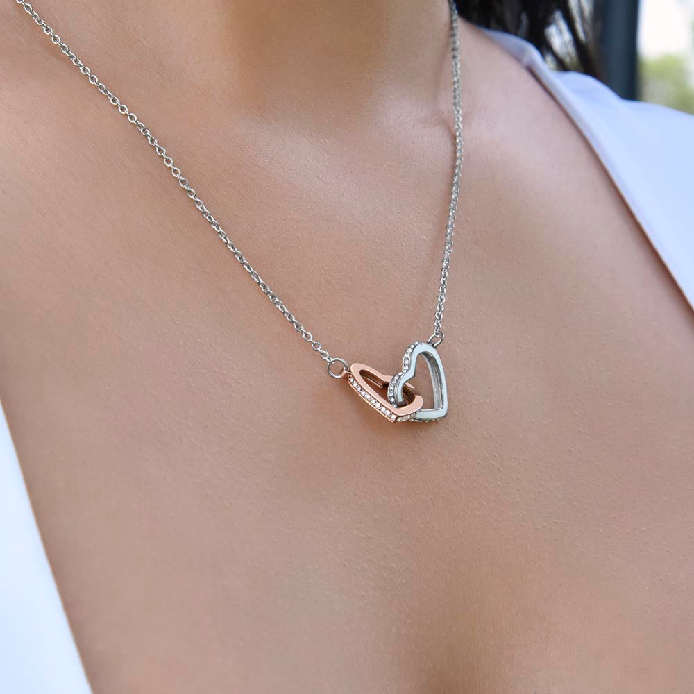 Sister Bond Heart Necklace | Interlocking Love Gift | Forever Connected CZ