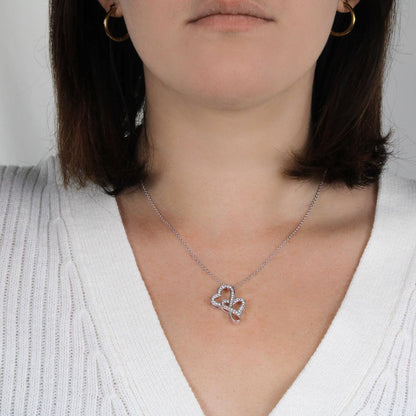 Love Connection Heart Necklace | Intertwined CZ Crystal | Eternal Bond Gift