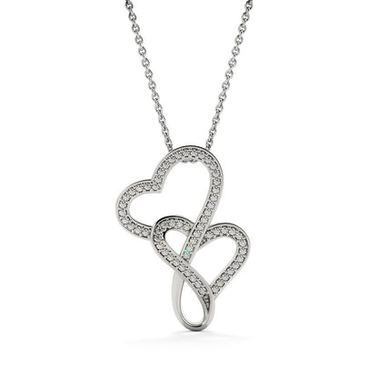 Love Connection Heart Necklace | Intertwined CZ Crystal | Eternal Bond Gift