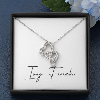 Love Connection Heart Necklace | Intertwined CZ Crystal | Eternal Bond Gift