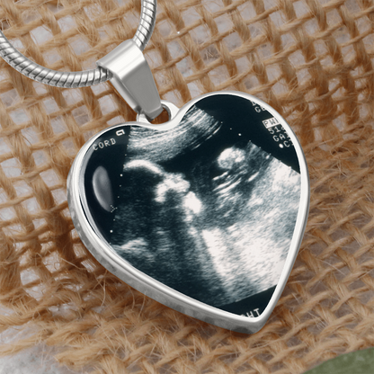 My First Mother's Day Sonogram Heart necklace