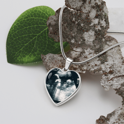 My First Mother's Day Sonogram Heart necklace