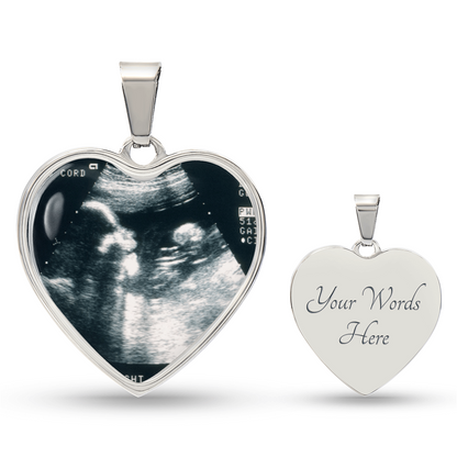 My First Mother's Day Sonogram Heart necklace