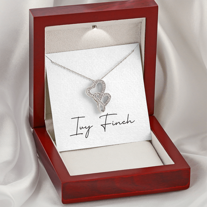 Love Connection Heart Necklace | Intertwined CZ Crystal | Eternal Bond Gift