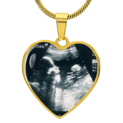 My First Mother's Day Sonogram Heart necklace