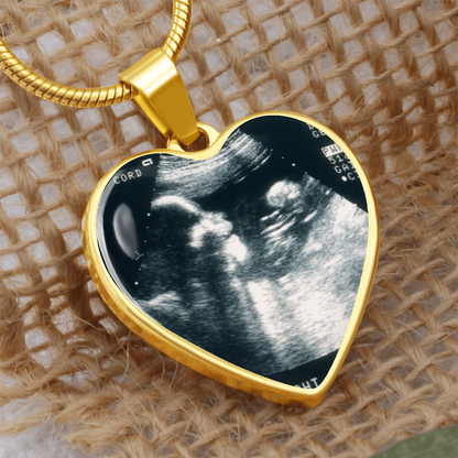 My First Mother's Day Sonogram Heart necklace