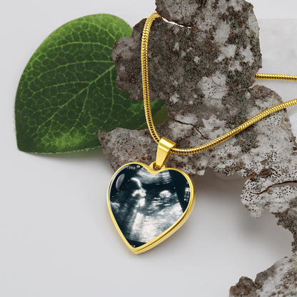 My First Mother's Day Sonogram Heart necklace