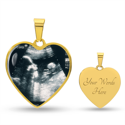 My First Mother's Day Sonogram Heart necklace