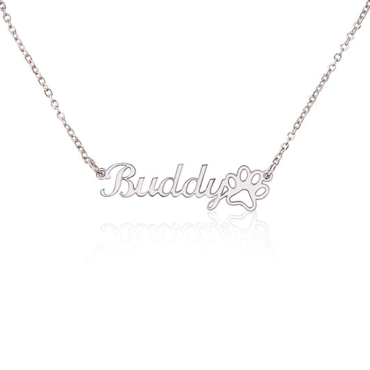 Classic Paw Name Necklace