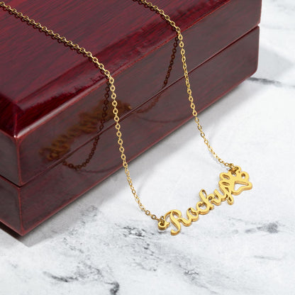 Pet Mom Paw Print Necklace | Custom Name Fur Baby Jewelry | Animal Lover Gift