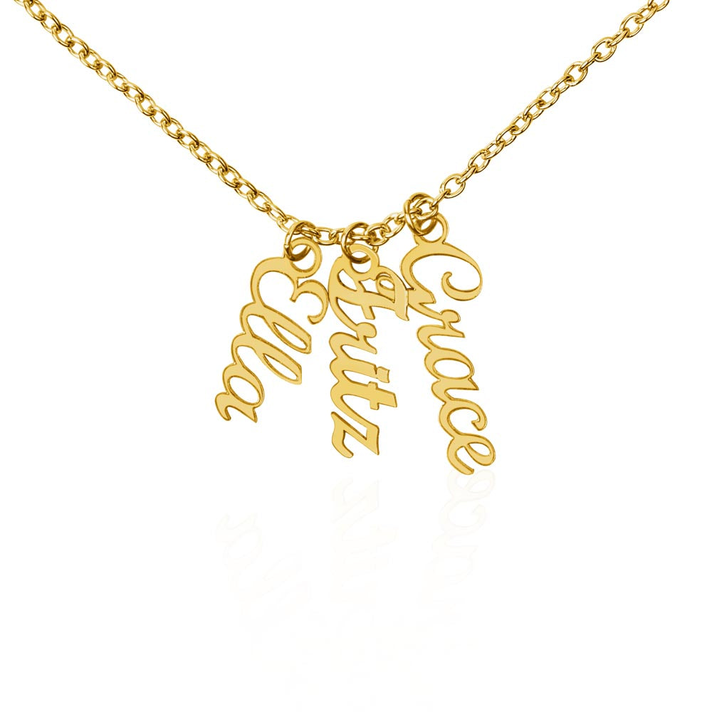 Family Kids Names Necklace | Custom Vertical Design | Made in USA Gift