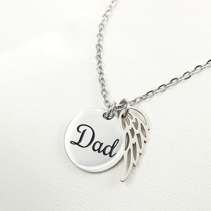 Dad Memorial Angel Wing Necklace | Remembrance Jewelry | Forever Legacy Gift