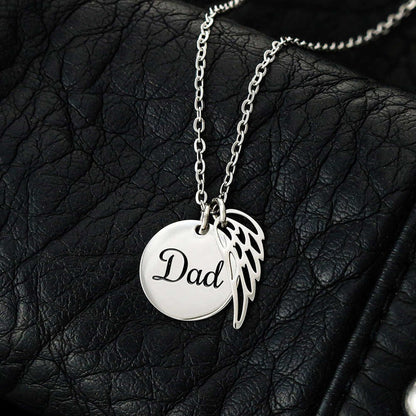 Dad Memorial Angel Wing Necklace | Remembrance Jewelry | Forever Legacy Gift