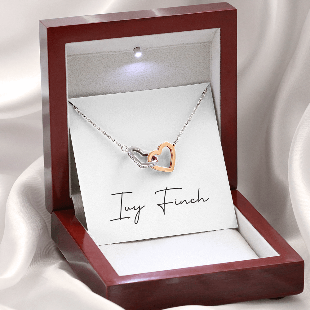 Sister Bond Heart Necklace | Interlocking Love Gift | Forever Connected CZ