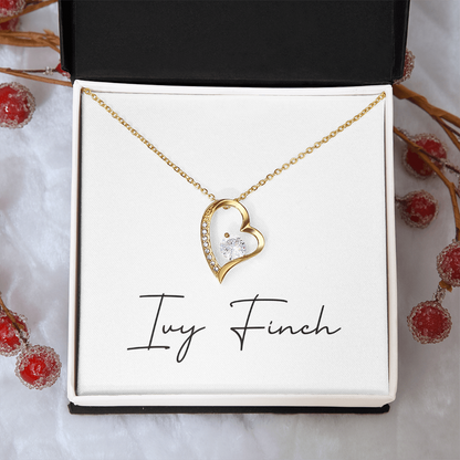 Forever Love Heart Necklace | CZ Crystal Mom Gift | Timeless Jewelry