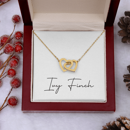 Sister Bond Heart Necklace | Interlocking Love Gift | Forever Connected CZ