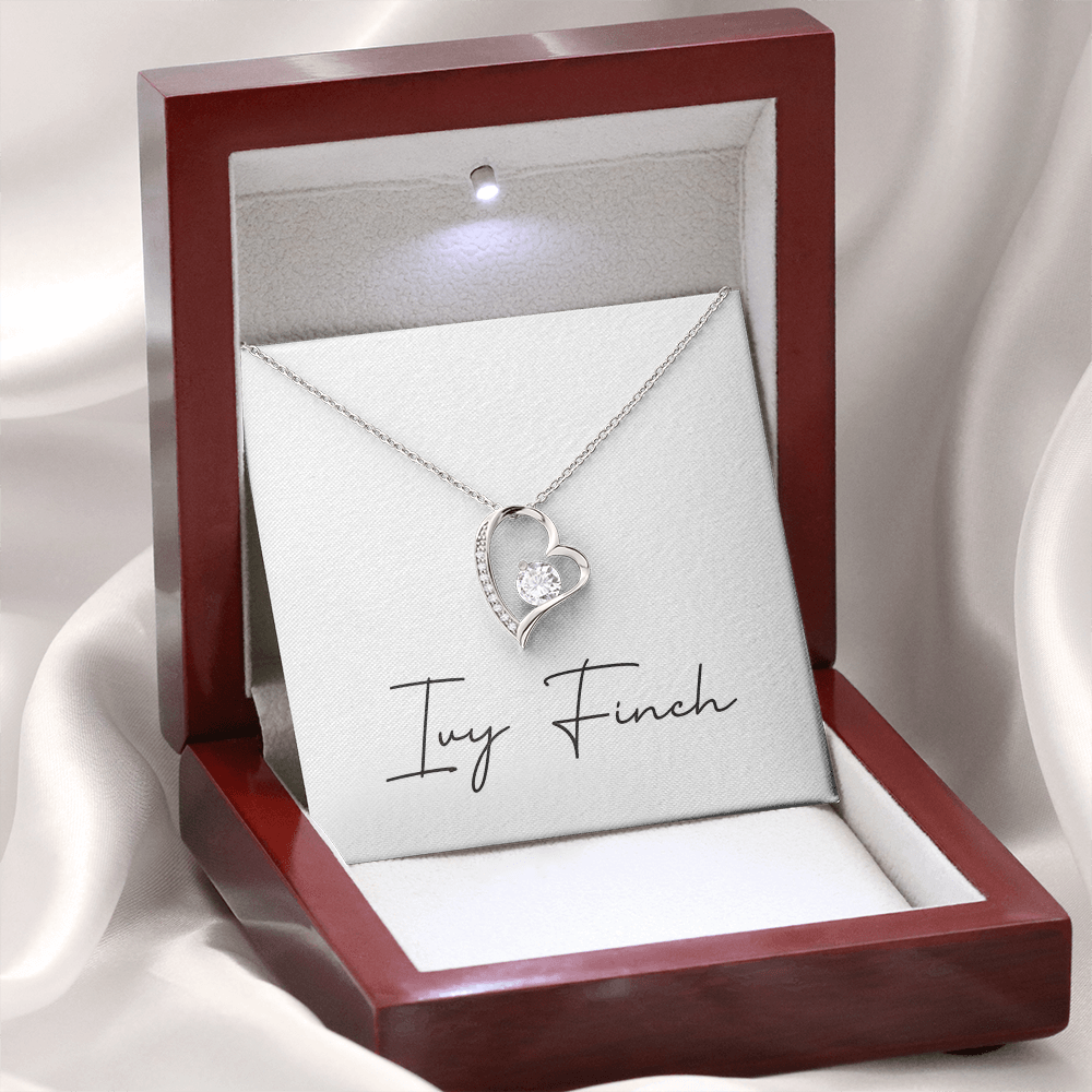 Forever Love Heart Necklace | CZ Crystal Mom Gift | Timeless Jewelry