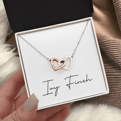 Sister Bond Heart Necklace | Interlocking Love Gift | Forever Connected CZ