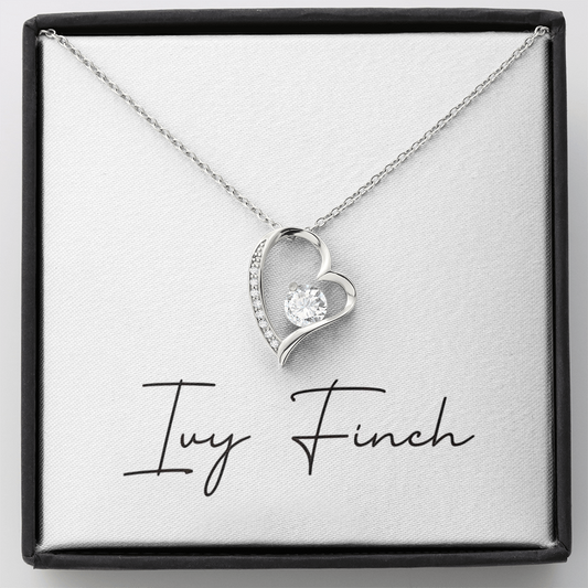 Forever Love Heart Necklace | CZ Crystal Daughter Gift | Cherished Jewelry